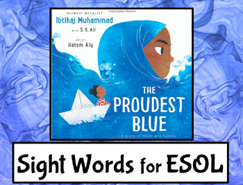 Preview of The Proudest Blue - Sight Word / Picture Vocabulary Cards for ESOL students!