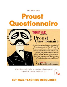 Preview of The Proust Questionnaire. Back To School. Interviewing. Presenting. Roleplay.