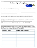 The Psychology of Finding Dory~Movie Worksheet