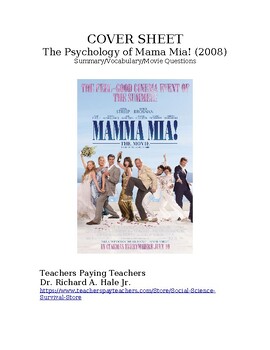 Preview of The Psychology of Mama Mia! (2008)  Movie Viewing Guide: Summary/Vocab/Questions