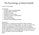 The Psychology of Mental Health (AP Psych Assignment)