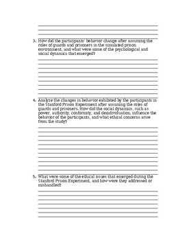 the stanford prison experiment movie worksheet