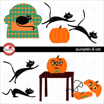 Preview of The Pumpkin and the Cat Story Element Clipart by Poppydreamz