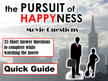 Preview of The Pursuit of Happyness (2006) - 25 Movie Questions w/Answer Key (Quick Guide)