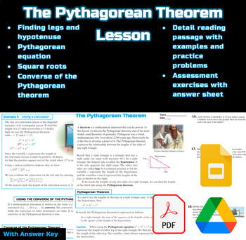 Preview of The Pythagorean Theorem Geometry Lesson :Google Jamboard :Digital