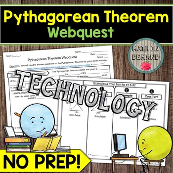 Preview of The Pythagorean Theorem Webquest Math