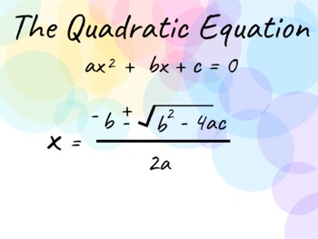 Preview of The Quadratic Formula