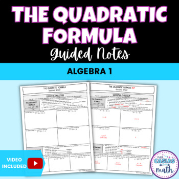 Preview of The Quadratic Formula and Discriminant Guided Notes Lesson Algebra 1