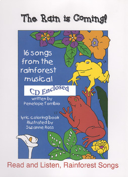 Preview of The Rain is Coming, rain forest songs and lyric coloring pages