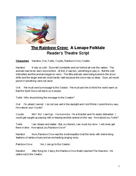 Preview of The Rainbow Crow: A Lenape Folktale Reader's Theater Script