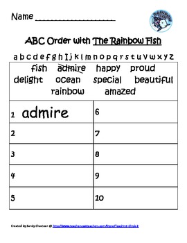 The Rainbow Fish Book Activities 14 pages by Sandy Chasteen Weaver