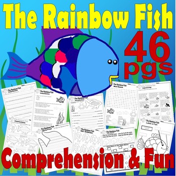 Preview of The Rainbow Fish Read Aloud Book Companion Reading Comprehension Worksheets