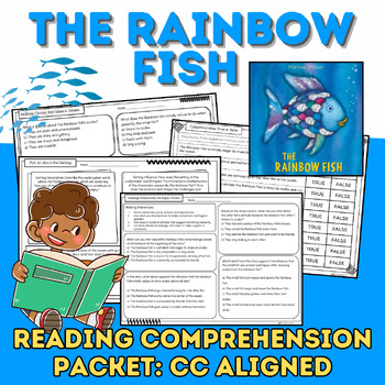 Preview of The Rainbow Fish: Reading Comprehension No Prep Pack: Plot, Theme, Context Clues