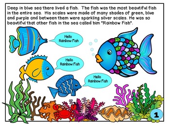 The Rainbow Fish Story Sequencing Re Telling Visuals Freebie Tpt