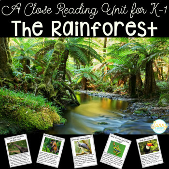 Preview of Rainforest Animals Nonfiction Close Reading Unit for Kindergarten & First Grade