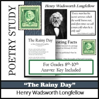 Preview of The Rainy Day, HENRY WADSWORTH LONGFELLOW, Poetry Study, Language Arts