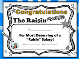 The Raisin Award by Teacher's Brain