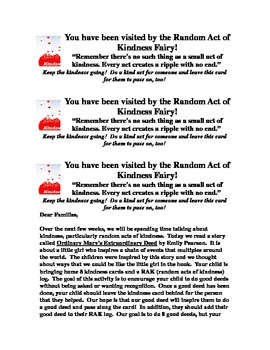 Preview of The Randon Act Of Kindness Fairy