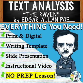 Preview of The Raven by Edgar Allan Poe - Text Based Evidence, Text Analysis Essay Writing