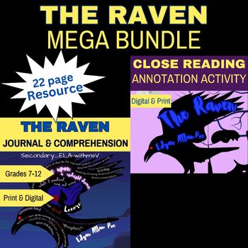 Preview of The Raven Close Reading Annotation and Journal BUNDLE