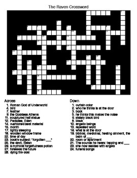 Preview of The Raven Crossword & Word Search with KEYS
