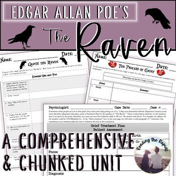 Preview of The Raven Edgar Allan Poe Lesson Plan, Analysis Activities - Poetry Unit