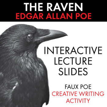 Preview of The Raven, Edgar Allan Poe, Interactive Poetry Activity, PDF & Google Drive CCSS