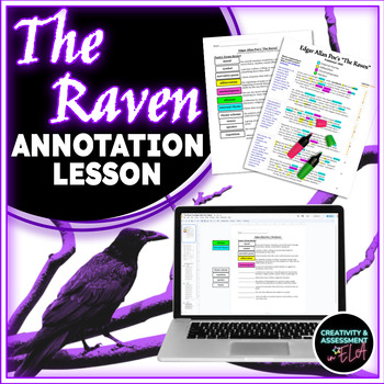 Preview of The Raven Lesson | Annotation Poetry Activity for Comprehension & Poetic Devices