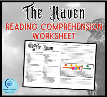 Preview of The Raven Reading Comprehension Worksheet