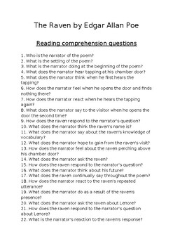 essay questions for the raven
