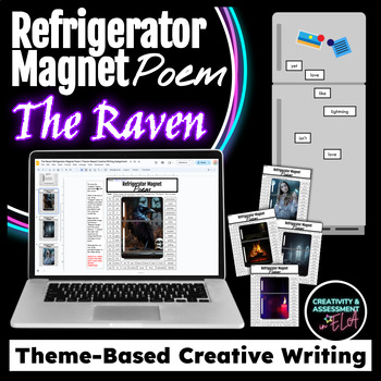 Preview of The Raven Refrigerator Magnet Poem Theme-Based Creative Writing Poetry Activity