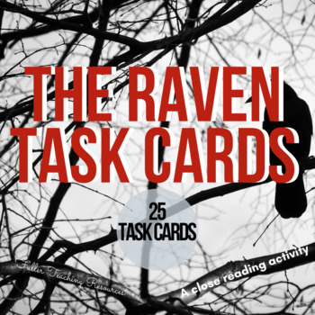 Preview of The Raven Task Cards- Edgar Allan Poe Halloween Fall Poetry Spooky