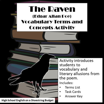 Preview of The Raven Vocabulary Terms and Concepts Activity (Edgar Allan Poe)