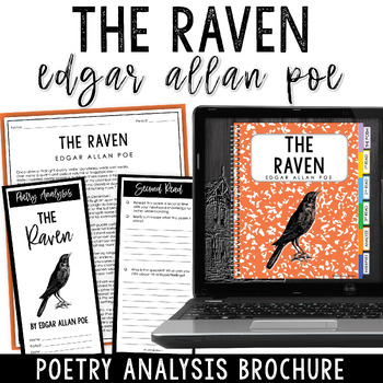 Preview of The Raven by Edgar Allan Poe Poetry Analysis Brochure & Digital Notebook