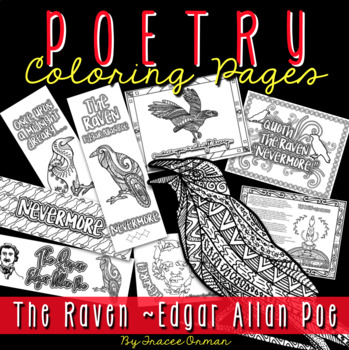 The Raven By Edgar Allan Poe Poetry Coloring Pages By Tracee