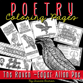 Preview of The Raven by Edgar Allan Poe Poetry Coloring Pages