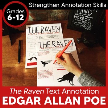 Preview of The Raven by Edgar Allan Poe Text Annotation