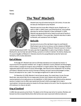 Preview of The Real Macbeth