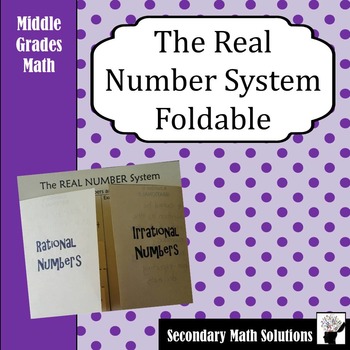 The Real Number System Foldable (6.2A, 7.2A, 8.2A) by Secondary Math