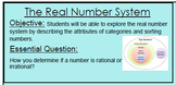 The Real Number System SmartBoard Lesson and Sorting Activity