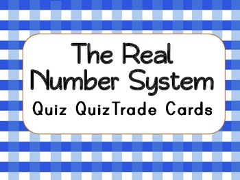 Preview of The Real Number System Vocabulary Cards
