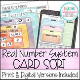 Real Number System Card Sort (Rational, Irrational, Integers, Whole, & Natural)