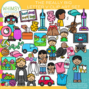 The Really Big Letter V Clip Art Set by Whimsy Clips | TPT
