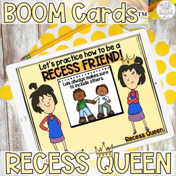 Preview of The Recess Queen Bullying Prevention Kindness SEL BOOM Cards™  Distance Learning