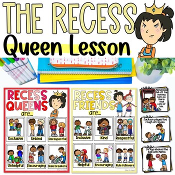 Preview of The Recess Queen Bullying, Kindness, Social Skills, & Playground Behavior, SEL