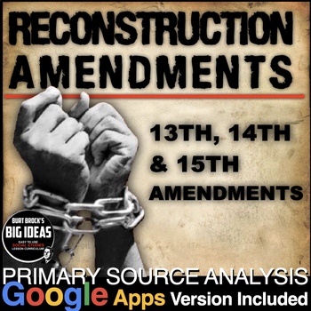 Preview of Reconstruction Amendments Primary Source Activity + Distance Learning Version