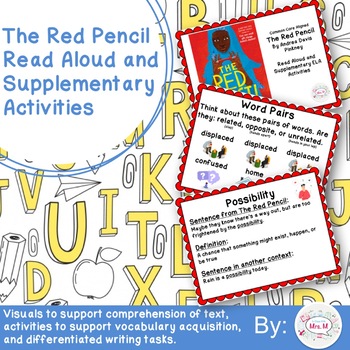 Preview of The Red Pencil Read Aloud and Supplementary ELA Activities Distance Learning