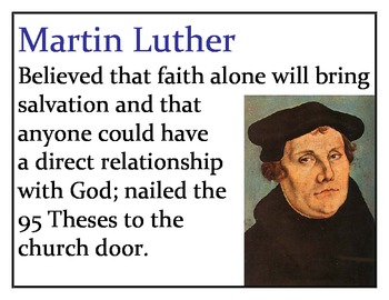 The Reformation - Bulletin Board Posters by jamiesonteach | TpT