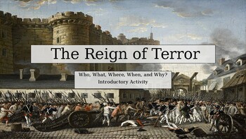 Preview of The Reign of Terror. Introductory and Close Read Activity