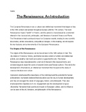 The Renaissance: An Introduction